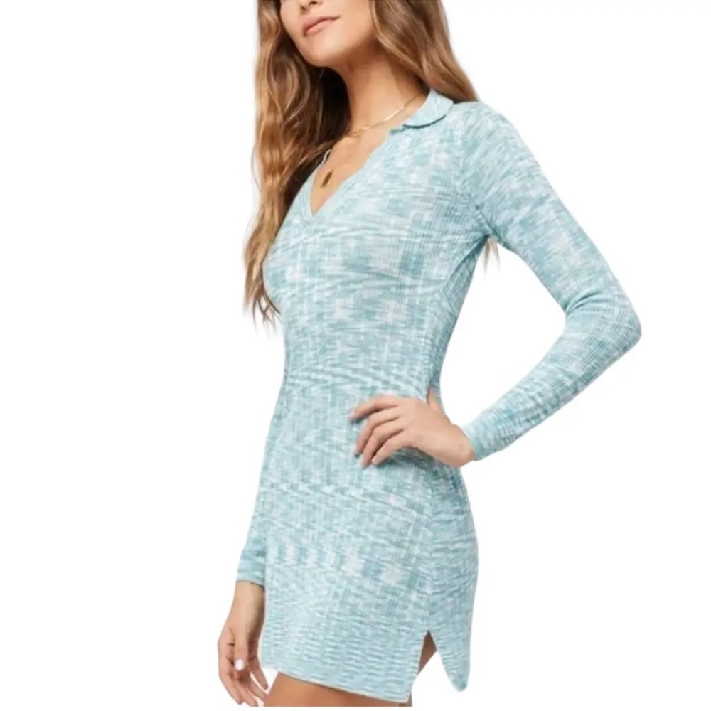 L*SPACE REVOLVE ARIA MINI SWEATER DRESS SIZE SMALL & MEDIUM BLUE $132 - Picture 5 of 9